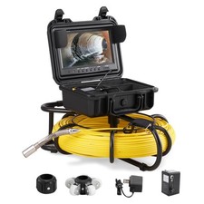 VEVOR Caméra d'Inspection Canalisation d'Égout Endoscopique Écran 9'' Câble 120m