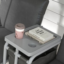 2-Seater Outdoor Porch Swing With Canopy And Table, Patio Swing Chair For Garden