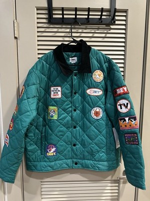 Obey Green Quilted Patch Work Jacket   Size XL   New