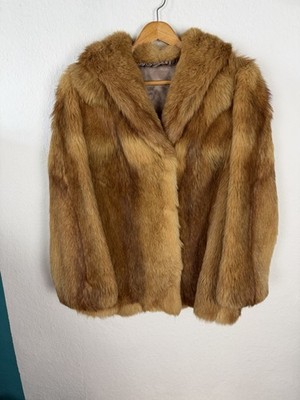 Genuine Vintage Fox Fur Jacket Real Fur Coat Brown