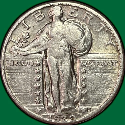 1929 Standing Liberty Quarter Extremely Fine XF Coin #33701