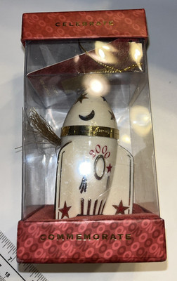 2000 Lenox COMMEMORATIVE ROCKET SHIP Time Capsule Christmas Ornament - NIB