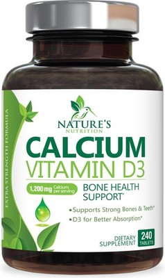 Calcium Supplement with Vitamin D3-1200 mg per 240 Count (Pack of 1)
