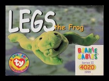 Legs The Frog 190 Series II Ty Beanie Babies Trading Card TC CC