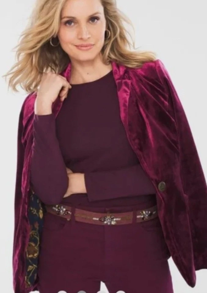 Новый с Ярлыками Chico's кожаный цветок драгоценностями галстук ремень замши бордовый средний богемное - Изображение 2 из 4