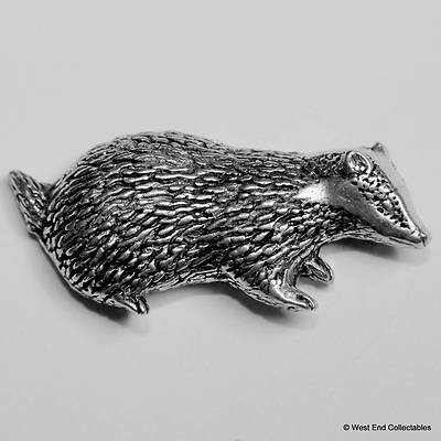 Broche Vintage Blaireau En étain - A.R. Brown UK, Pince Collection