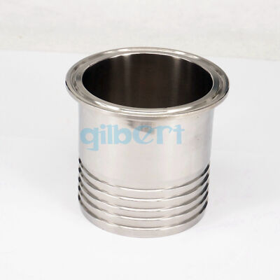 76mm Barbed-3'' Tri Clamp Ferrule 304 Stainless Sanitary Tri-Clover Hose Fitting 