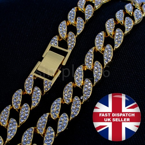Mens Iced Out Diamond Thick Miami Cuban 