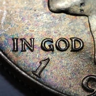 1964 50c Kennedy Silver Half Dollar - Rainbow Accent Toning - BU - SKU-Z3911