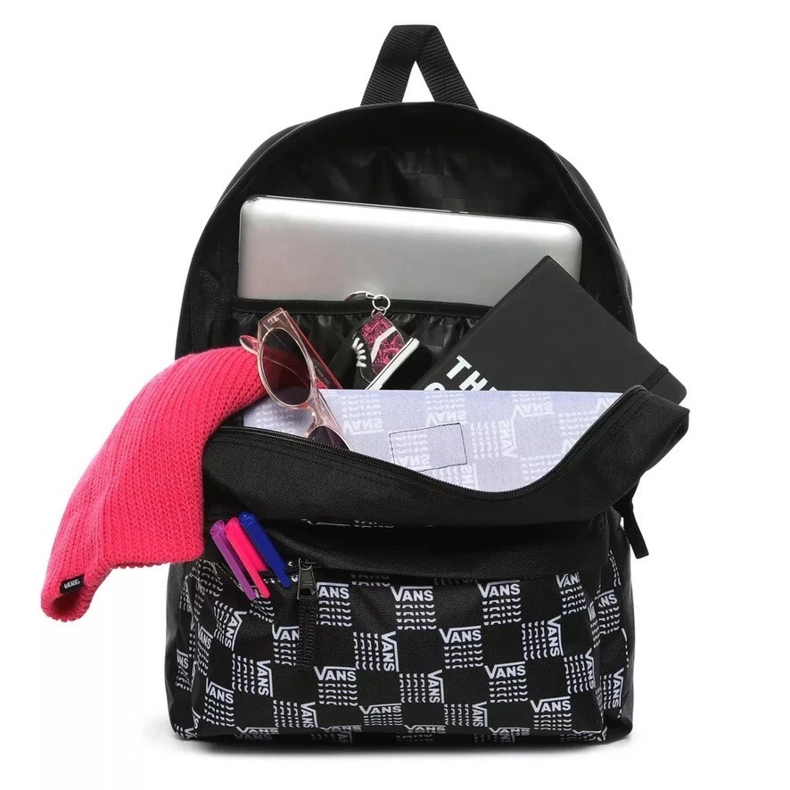 Vans realm classic top pink checkered backpack