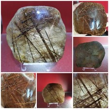 2 LB Half Polished Half Raw Rutilated Quartz Freeform Natural Rough  Smooth