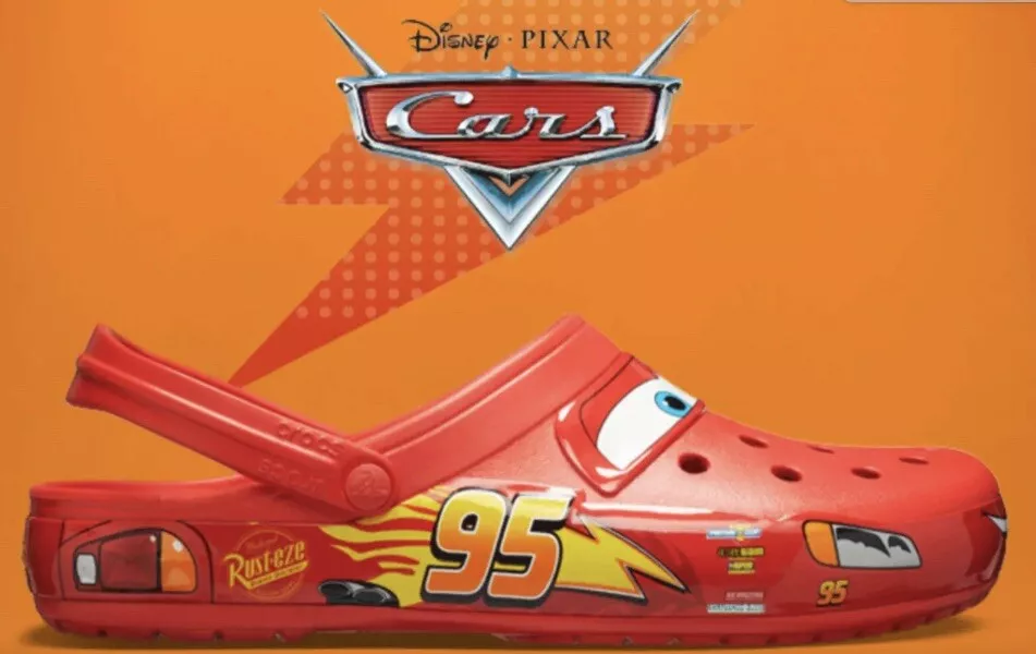 Lightning McQueen Crocs Clog Size 10 Multicolored, Light-up, Brand-New