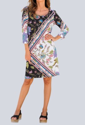 Alba Moda Kleid Freizeitkleid Sommerkleid Strandkleid Patch-Optik 38 40 42 44 48