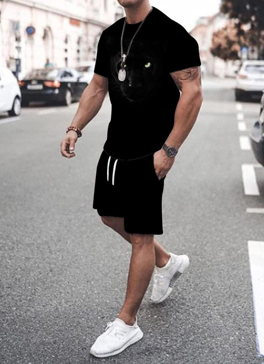 T Shirt Men Fashion Black Panther Gaze Vintage Short Sleeve T Shirt Men Fashion Black Panther Gaze Vintage Short Sleeve