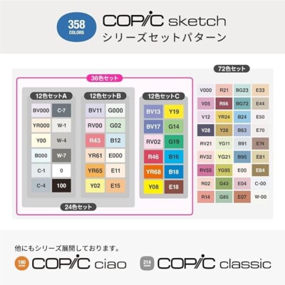 copic sketch 36 basic コピック Amazon.com: Copic Sketch, Alcohol-Based Markers, 36pc Set