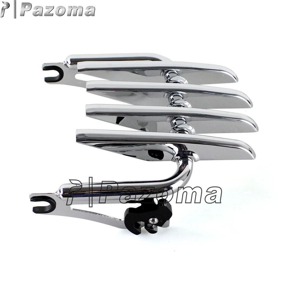 Portaequipajes desmontable cromado Stealth para Harley Touring Road King Street Glide Foto 4 de 4