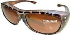 FOSTER GRANT SOLAR SHIELD WOMENS POLARIZED SUNGLASSES L FITS OVER RX NEW 817673