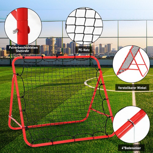 Fußball Rebounder Rückprallwand Kickback Tragbares einstellbar Tor Trainingsnetz - Bild 3 von 9