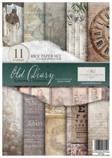 Old Diary Ephemeral |  A4 Rice Paper Collection Set | ITD Collection - 11 Sheets
