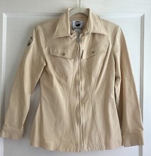 Vintage Thierry Mugler MTM Trademark Stretch Beige Moto Jacket Size 42 6