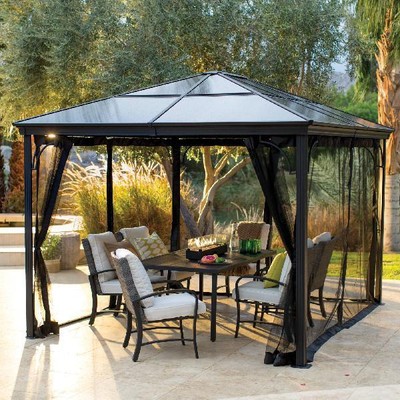Patio Steel Canopy Gazebo 10 x 12 ft. Hard Top ...