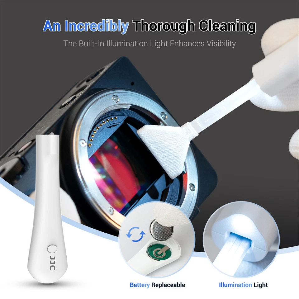 Kit de solução de cotonete de limpeza sensor quadro completo JJC 10 peças com câmera de luz de alça - Imagem 3 de 4