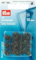 AnnäH- DruckknöPfe 10 Mm Schwarz 18 StüCk Prym 347160 Zum AnnäHen Kunststoff