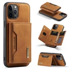 Brown iPhone 12 Pro Max DG.Ming M2 Magnetic Shockproof Case with Wallet