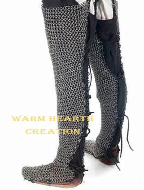 Viking Warrior Chainmail Leggings – 9mm Flat Riveted Armor | Medieval Battle Pan - Image 2 of 4