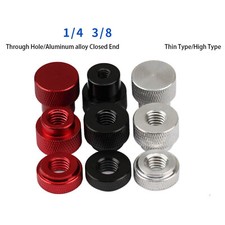1/4-20 3/8-16 Knurled Thumb Nuts Thin/High Type Aluminum Alloy Hand Grip Knob