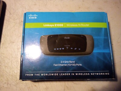 CISCO Linksys E1000 Wireless-N Router 300 Mbps 4-Port 10/100 2.4GHz Band NEW