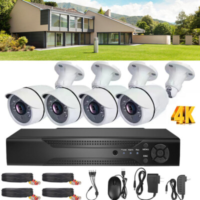 4K Camaras De Seguridad Para Casa Oficina Home Security Camera System 4 Cameras