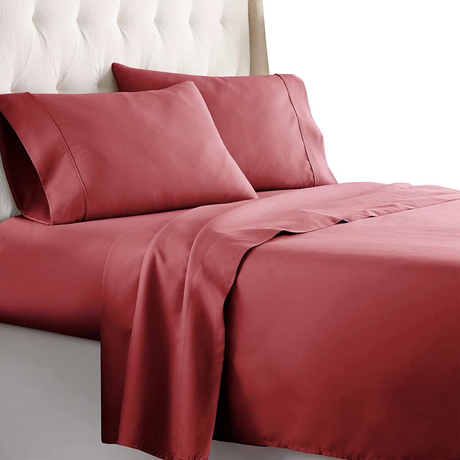 Queen Sheet Set - Deep Pocket Bed Sheets - Extra Soft & Breathable - 4 PC Set, E