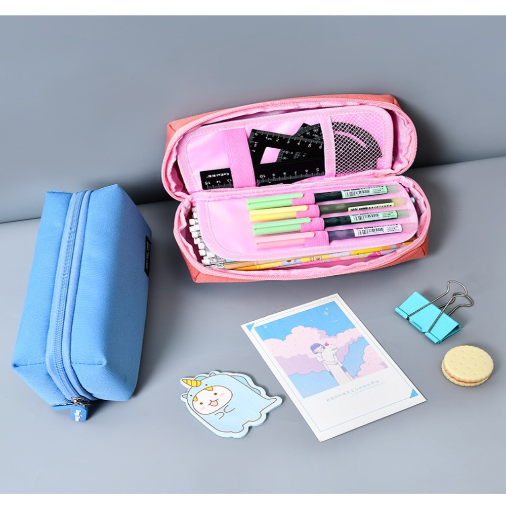 Canvas Canvas Pencil Bag Soft School Stationery Storage Bag eBay