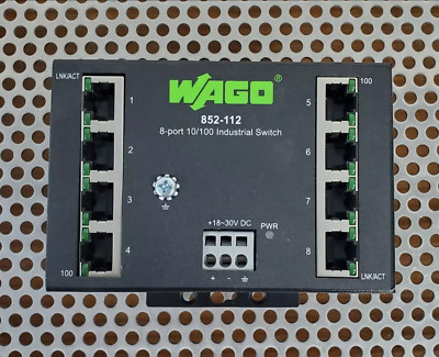 Wago 852-112 8-Port Unmanaged Ethernet Communication Switch 10/100 Mb/s RJ45