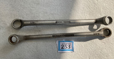 2 ADLER MARKENSCHLÜSSEL SCHRAUBENSCHLÜSSEL WERKZEUG VINTAGE GEBRAUCHT 3/8 5/16 W KURBELRING ENGINEER