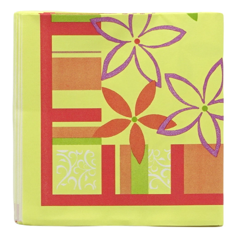 20 x Premium Mitteldecken 84x84cm Tischdecken stoffähnlich Tischtuch Blumen gelb