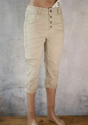   KAROSTAR 10 Farben CAPRI Bermudas Baggy Boyfriend BASIC Jeans Hose *222