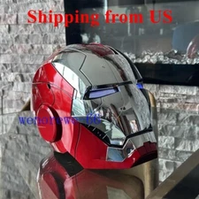 US!!! AUTOKING MK5 Helmet Iron Man 1:1 Wearable Mask Voice Control Gifts Silver