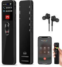 Digital Voice Activated Recorder 64GB Spy Slim Dictaphone Noise Canceling