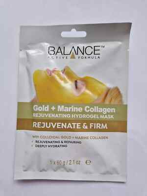 1X 60G Balance Active Gold + Marine Kollagen verjüngende Hydrogel Maske - NEU UK
