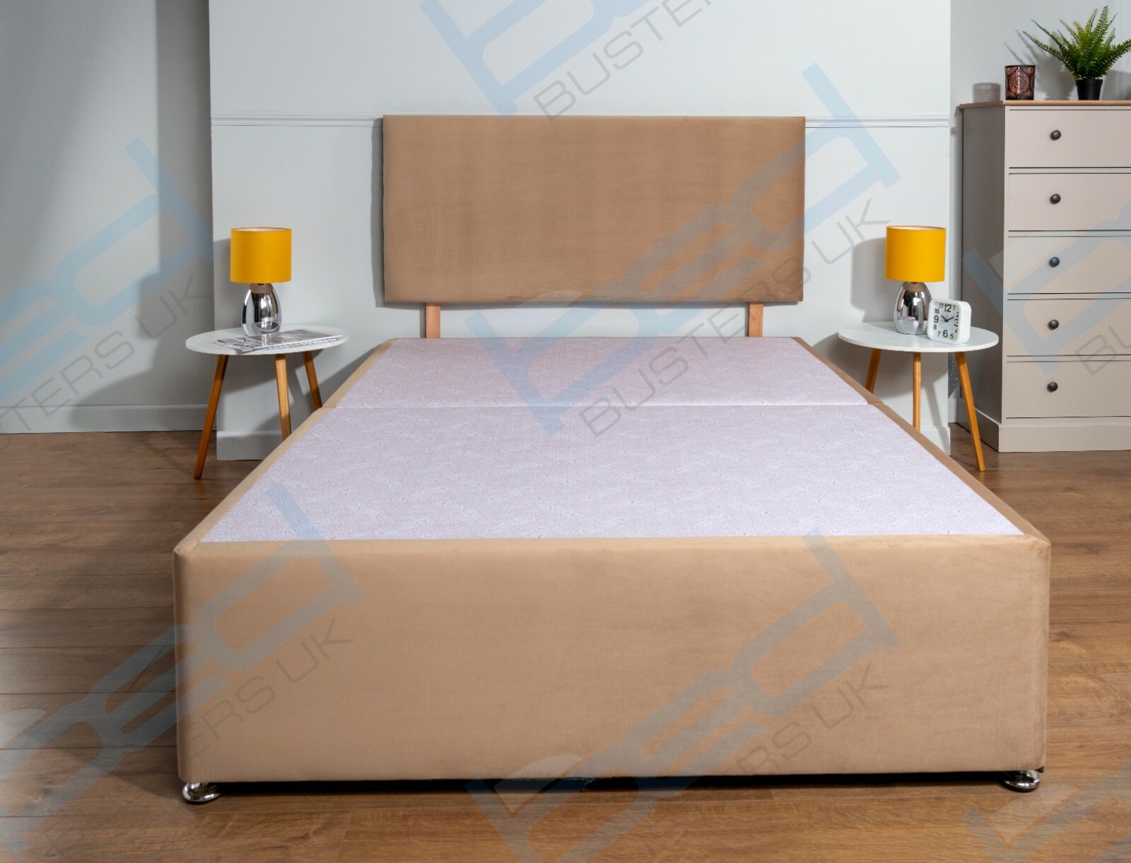 Plush Divan Bed Base And Headboard Only 3FT Single 4FT6 Double 5FT