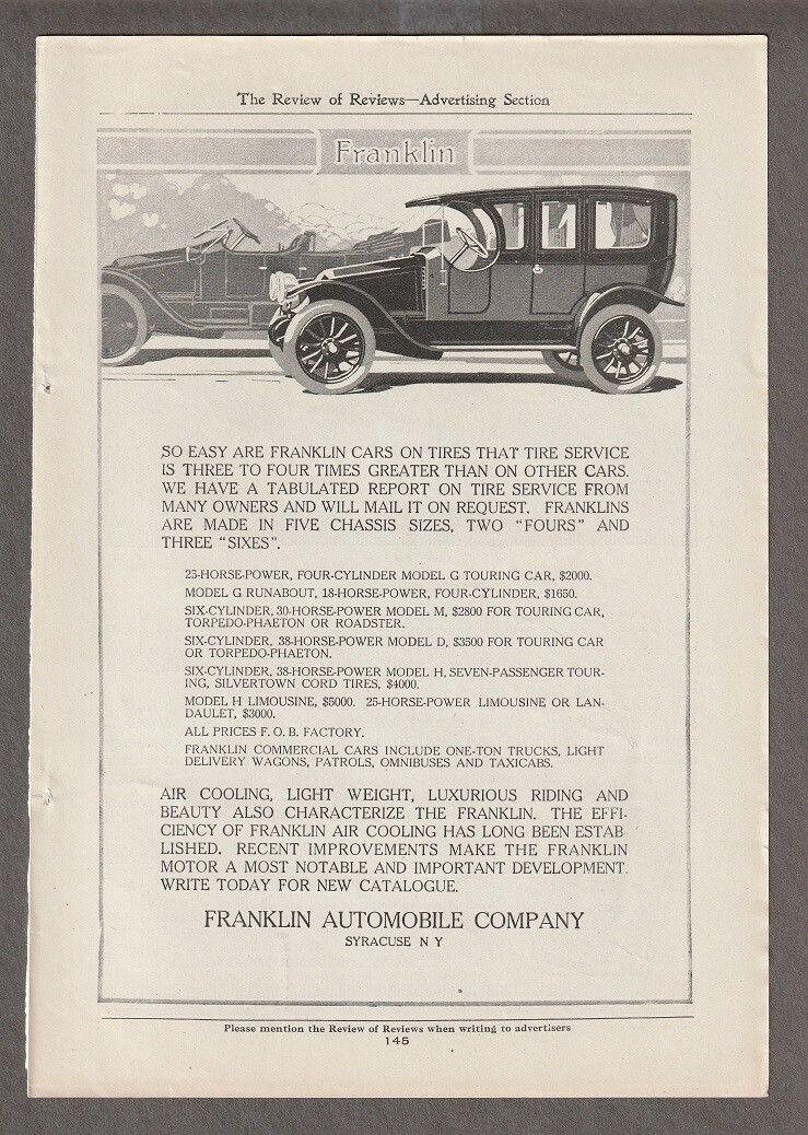 1911 PRINCE ALBERT TOBACCO Magazine Ad ~JIMMY PIPE~ R.J Reynolds ~ FRANKLIN CAR