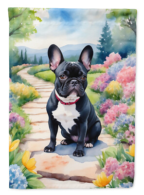 French Bulldog Black/White 2 Spring Garden Path Flag