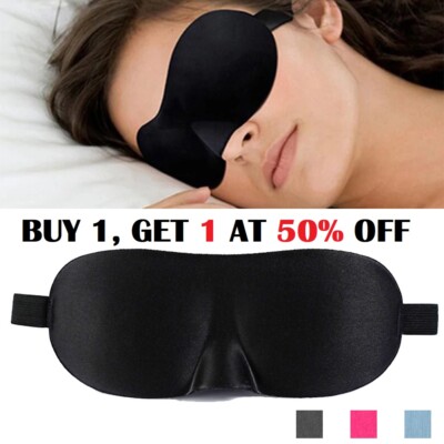3D Sleeping Eye Mask for Men Women Soft Pad Blindfold Cover Travel Sleep USA