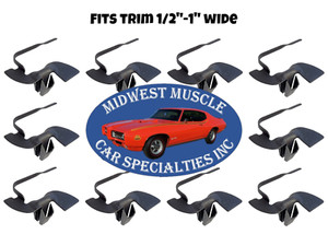 GM 3/4-1 1/2 Body Fender Door Quarter Trim Moulding Molding Clips & Nuts 10p C - Foto 5