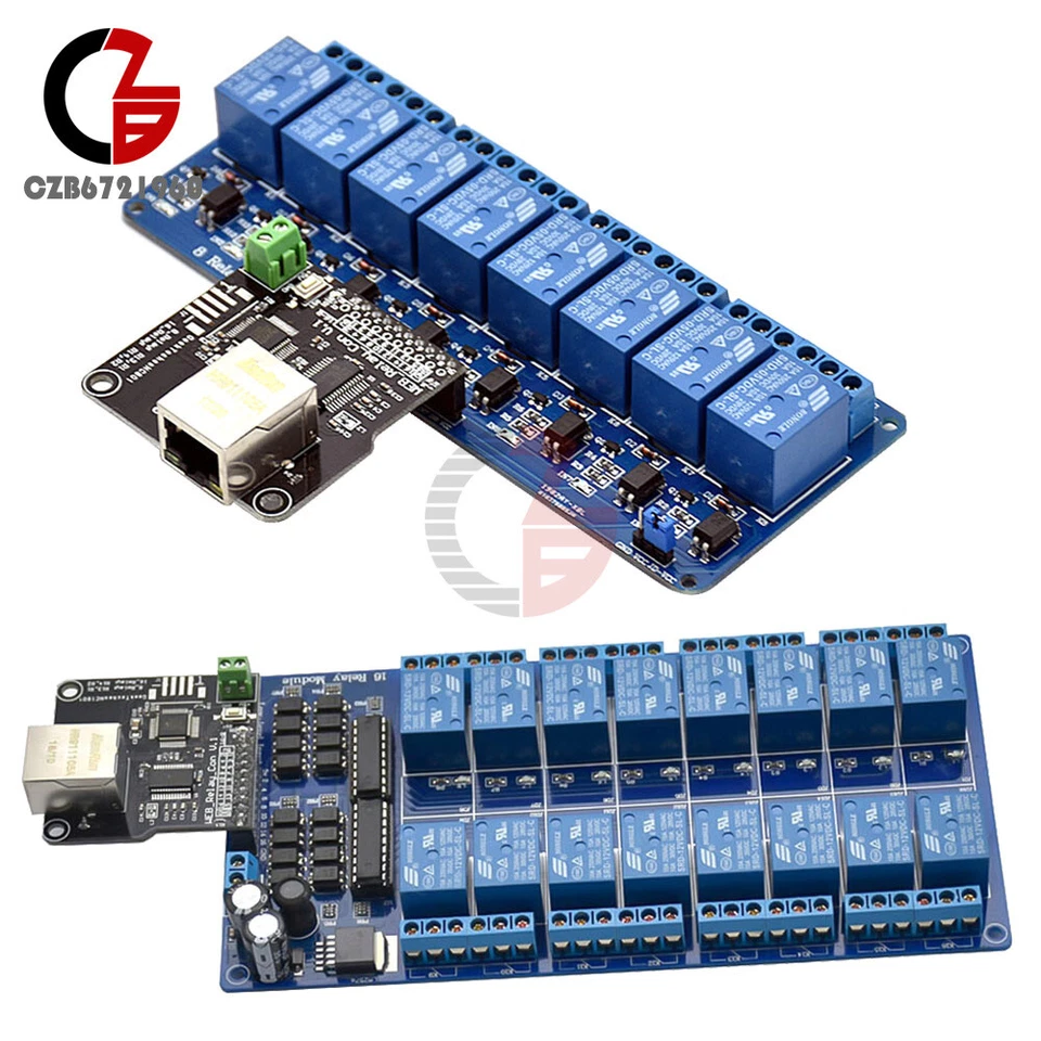 RJ45 Port Ethernet Steuermodul mit 8-Kanal Relais LAN WAN Netzwerk Web Serve - Bild 2 von 4