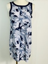Steve Madden BB Dakota Artsy Blue Abstract Sleeveless Shift Dress Size Small