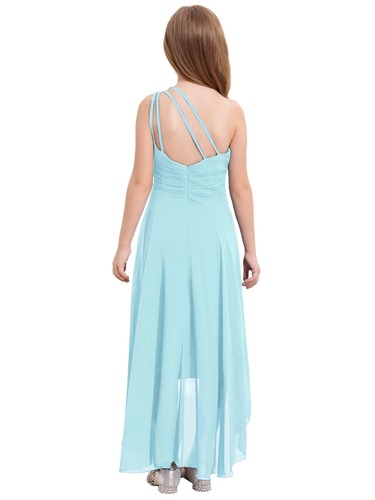 Kids Girls Formal Dresses One Shoulder Pageant Gown High Low Princess Pageant - Picture 53 of 75