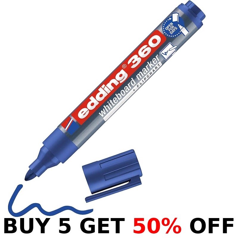 Edding 360 Whiteboard Marker Pens Office - Project - Bullet Tip - Blue - 1 Pen